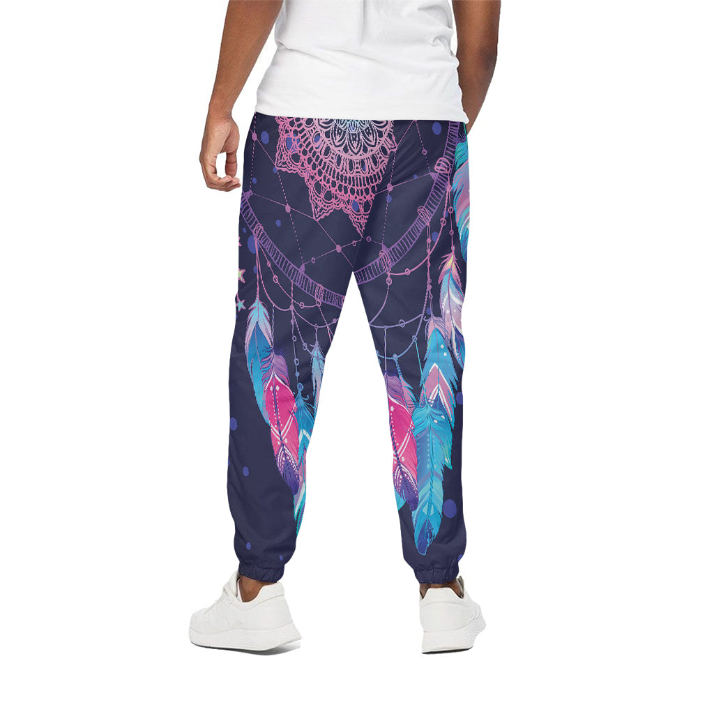 Teal And Purple Dream Catcher Print Cotton Pants
