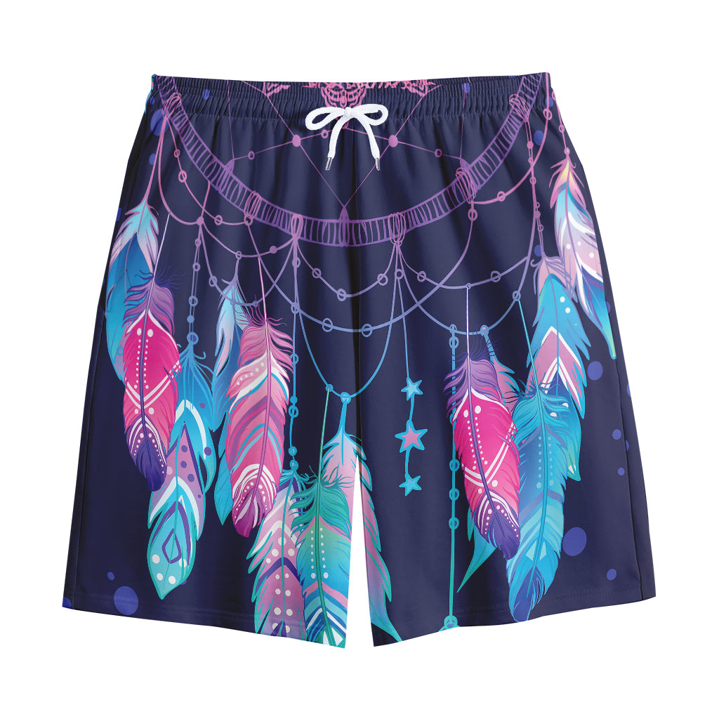 Teal And Purple Dream Catcher Print Cotton Shorts