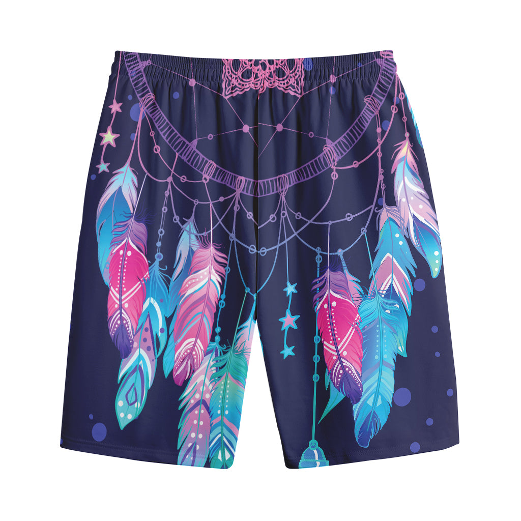 Teal And Purple Dream Catcher Print Cotton Shorts