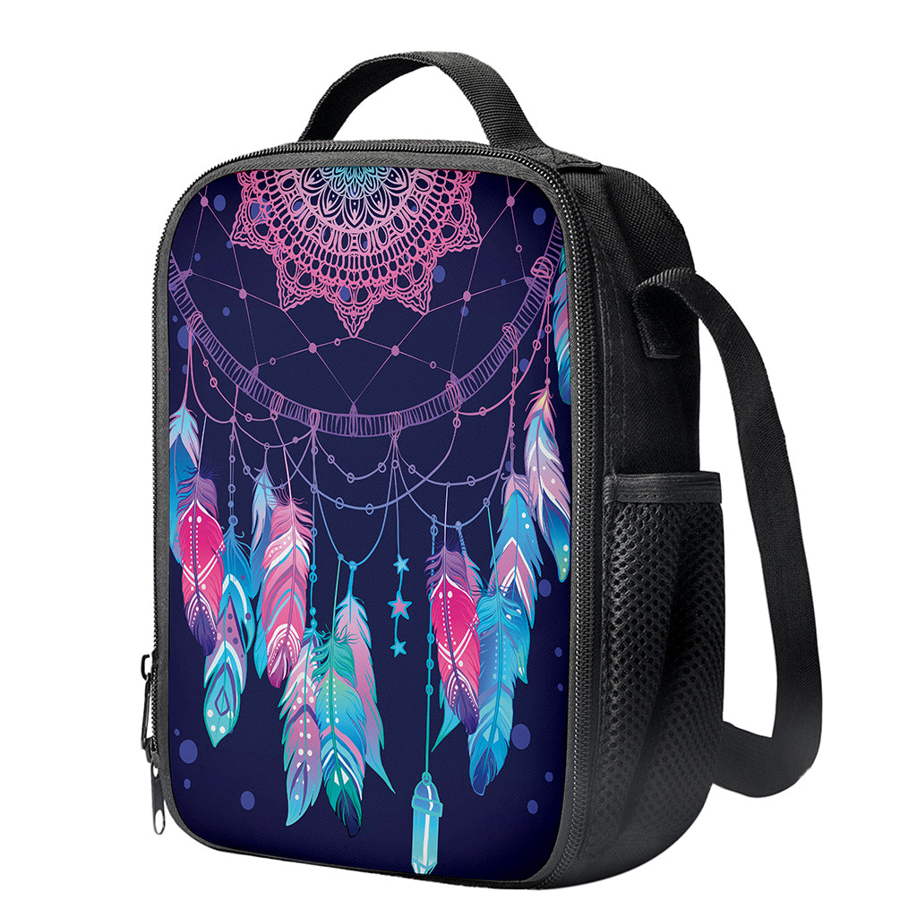 Teal And Purple Dream Catcher Print Crossbody Lunch Bag
