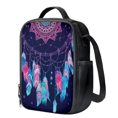 Teal And Purple Dream Catcher Print Crossbody Lunch Bag