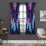 Teal And Purple Dream Catcher Print Curtain
