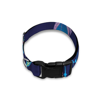 Teal And Purple Dream Catcher Print Dog Collar