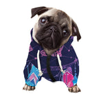 Teal And Purple Dream Catcher Print Dog Zip Up Hoodie