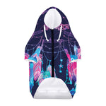Teal And Purple Dream Catcher Print Dog Zip Up Hoodie