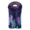 Teal And Purple Dream Catcher Print Double Neoprene Wine Tote