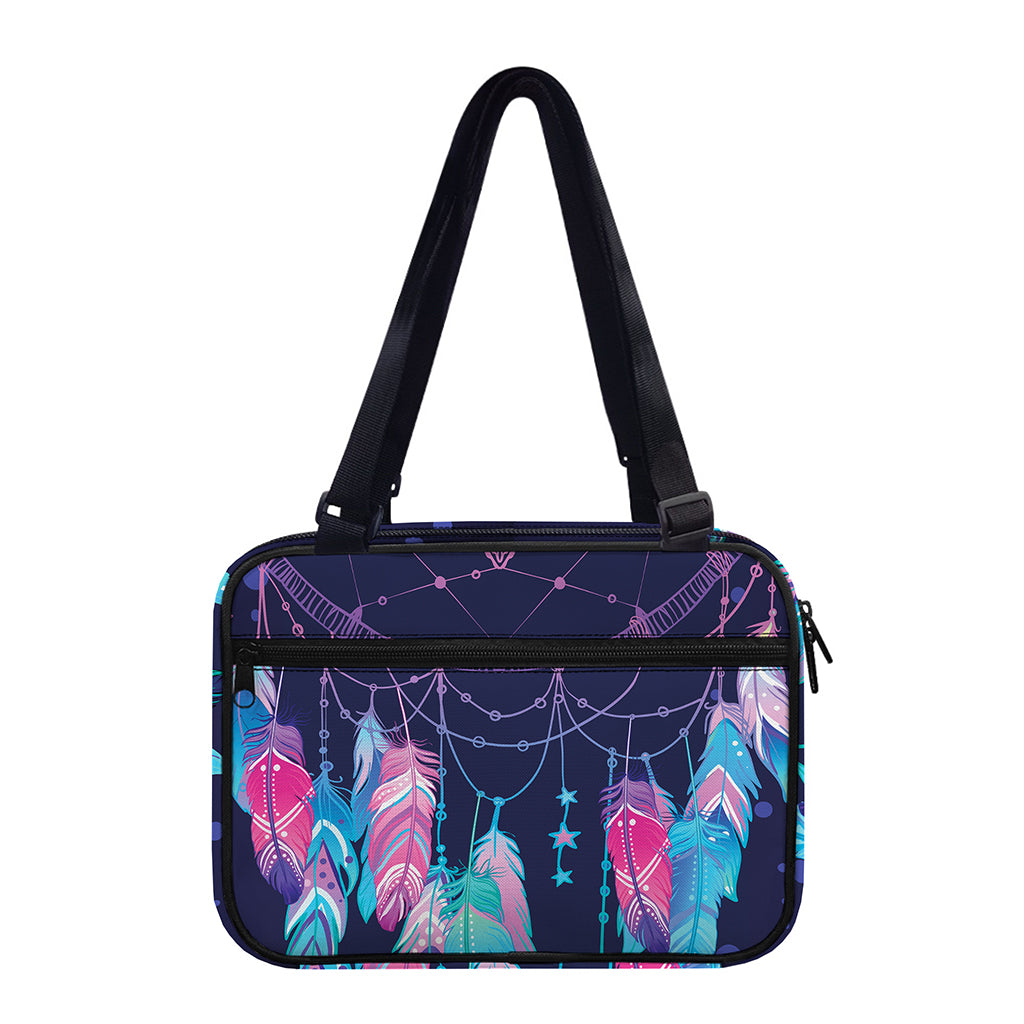 Teal And Purple Dream Catcher Print Double Strap Bible Bag
