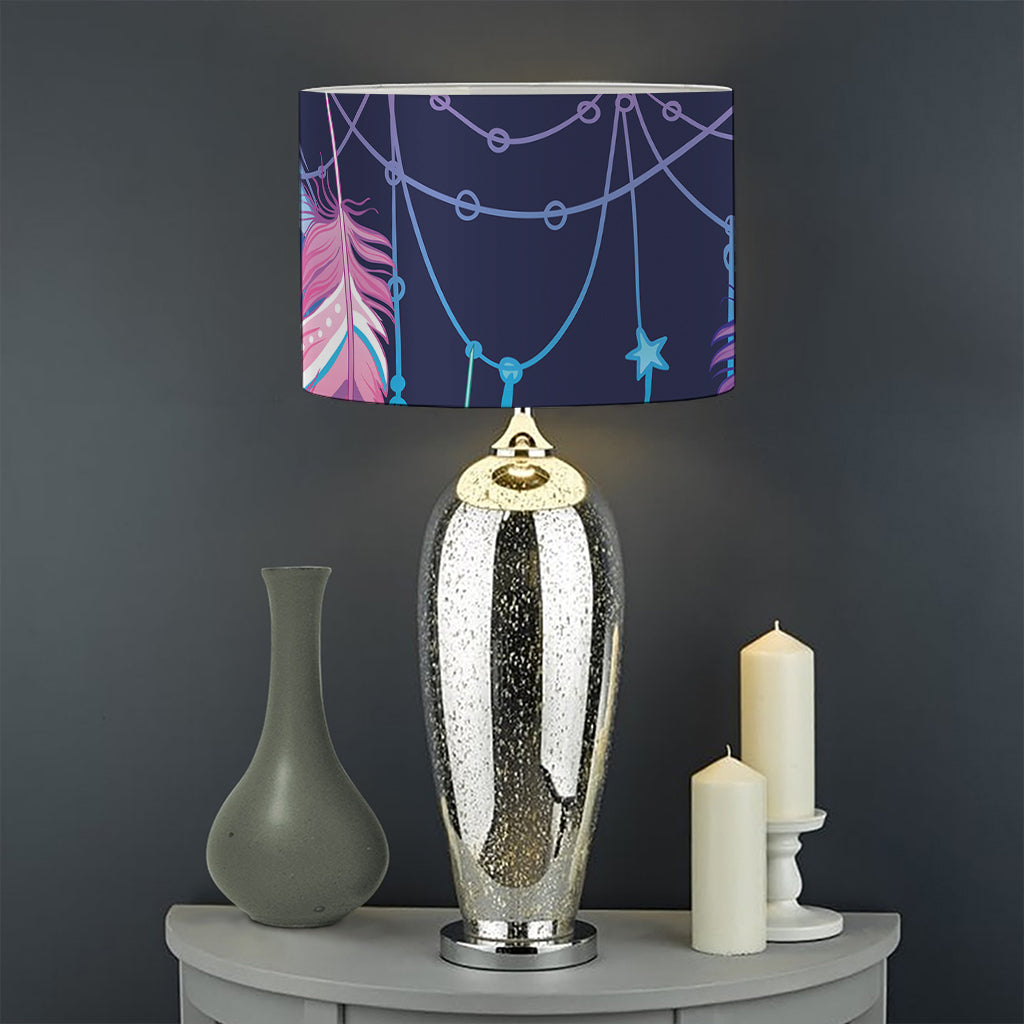 Teal And Purple Dream Catcher Print Drum Lamp Shade