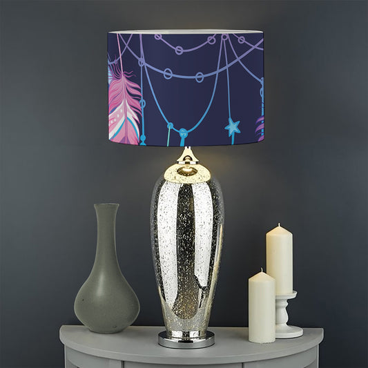 Teal And Purple Dream Catcher Print Drum Lamp Shade