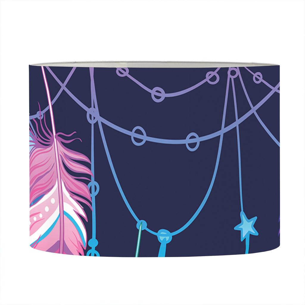 Teal And Purple Dream Catcher Print Drum Lamp Shade
