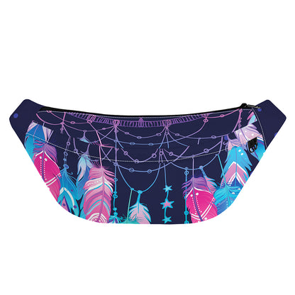 Teal And Purple Dream Catcher Print Fanny Pack