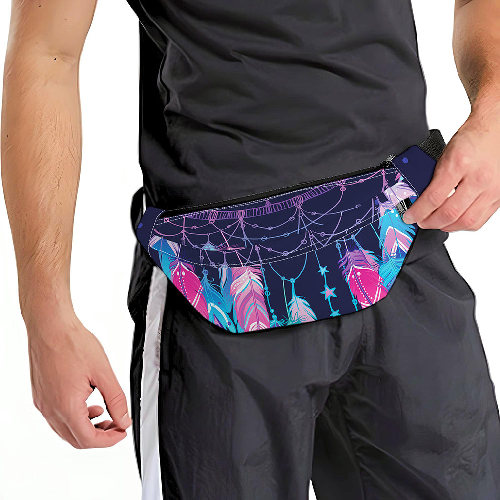 Teal And Purple Dream Catcher Print Fanny Pack
