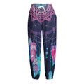 Teal And Purple Dream Catcher Print Fleece Lined Knit Pants