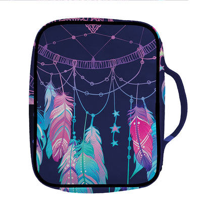 Teal And Purple Dream Catcher Print Front Pocket Bible Bag