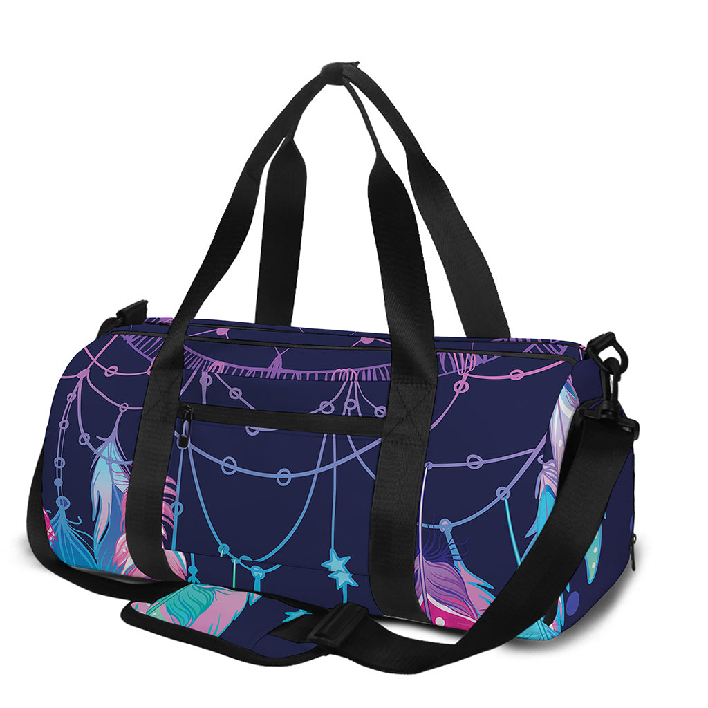 Teal And Purple Dream Catcher Print Gym Bag