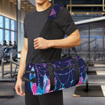 Teal And Purple Dream Catcher Print Gym Bag