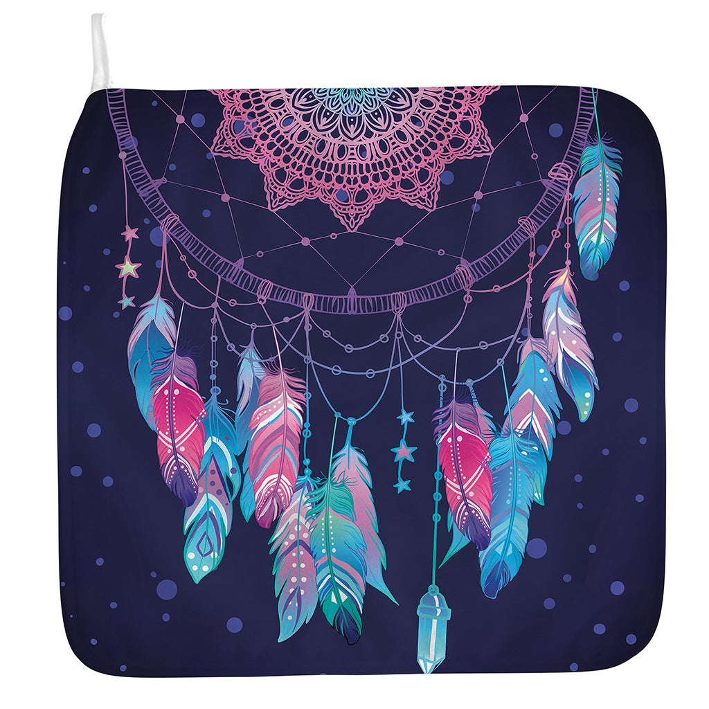 Teal And Purple Dream Catcher Print Hand Towel