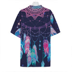 Teal And Purple Dream Catcher Print Hawaiian Shirt