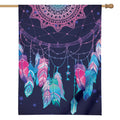 Teal And Purple Dream Catcher Print House Flag