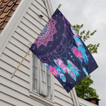 Teal And Purple Dream Catcher Print House Flag
