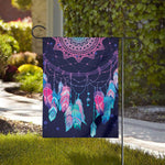 Teal And Purple Dream Catcher Print House Flag