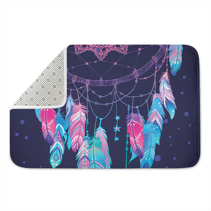 Teal And Purple Dream Catcher Print Indoor Door Mat