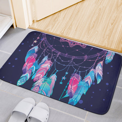 Teal And Purple Dream Catcher Print Indoor Door Mat