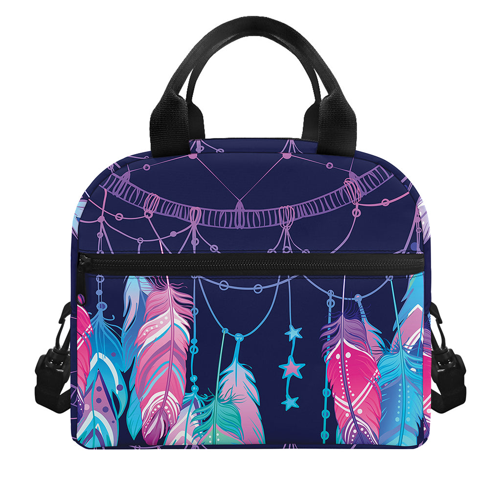 Teal And Purple Dream Catcher Print Insulated Lunch Bag