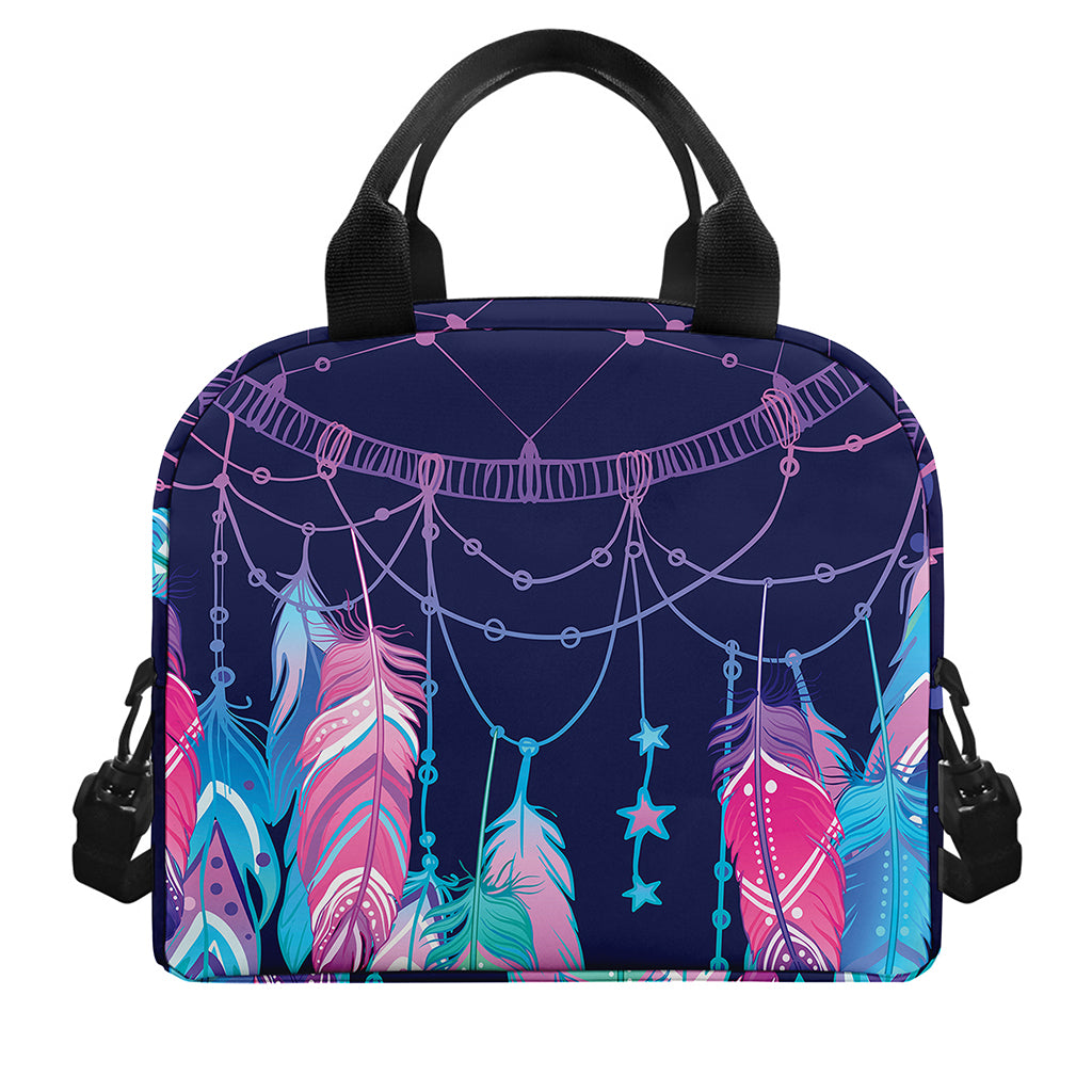 Teal And Purple Dream Catcher Print Insulated Lunch Bag