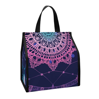 Teal And Purple Dream Catcher Print Insulated Lunch Tote
