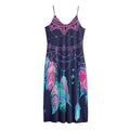 Teal And Purple Dream Catcher Print Jersey Midi Cami Dress