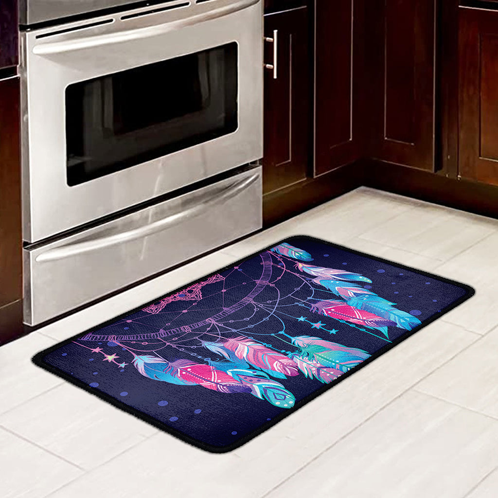 Teal And Purple Dream Catcher Print Kitchen Mat
