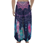 Teal And Purple Dream Catcher Print Lantern Pants