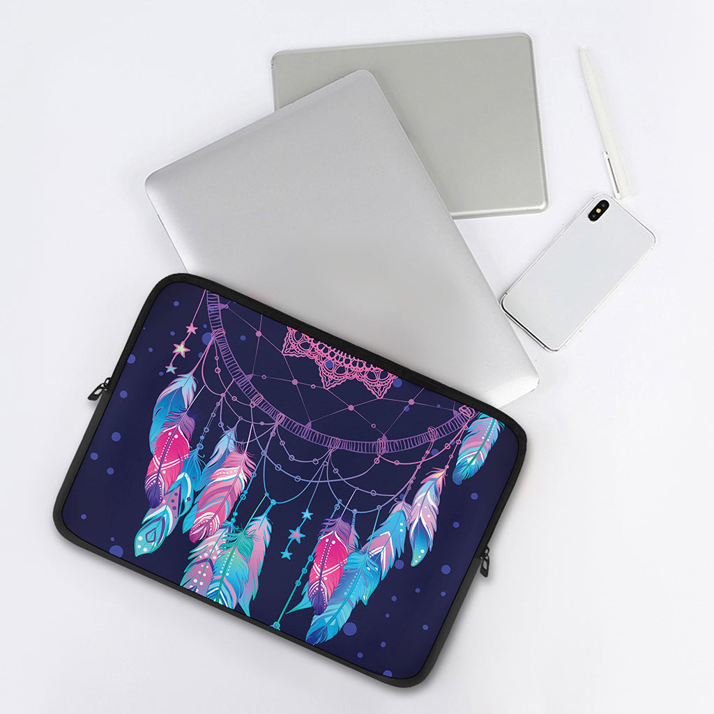 Teal And Purple Dream Catcher Print Laptop Sleeve