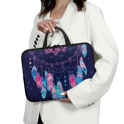 Teal And Purple Dream Catcher Print Laptop Sleeve With Handle