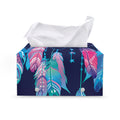 Teal And Purple Dream Catcher Print Leather Tissue Box Cover