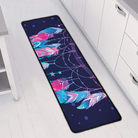Teal And Purple Dream Catcher Print Long Kitchen Mat