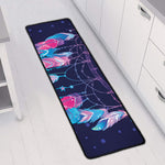 Teal And Purple Dream Catcher Print Long Kitchen Mat