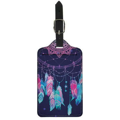 Teal And Purple Dream Catcher Print Luggage Tag