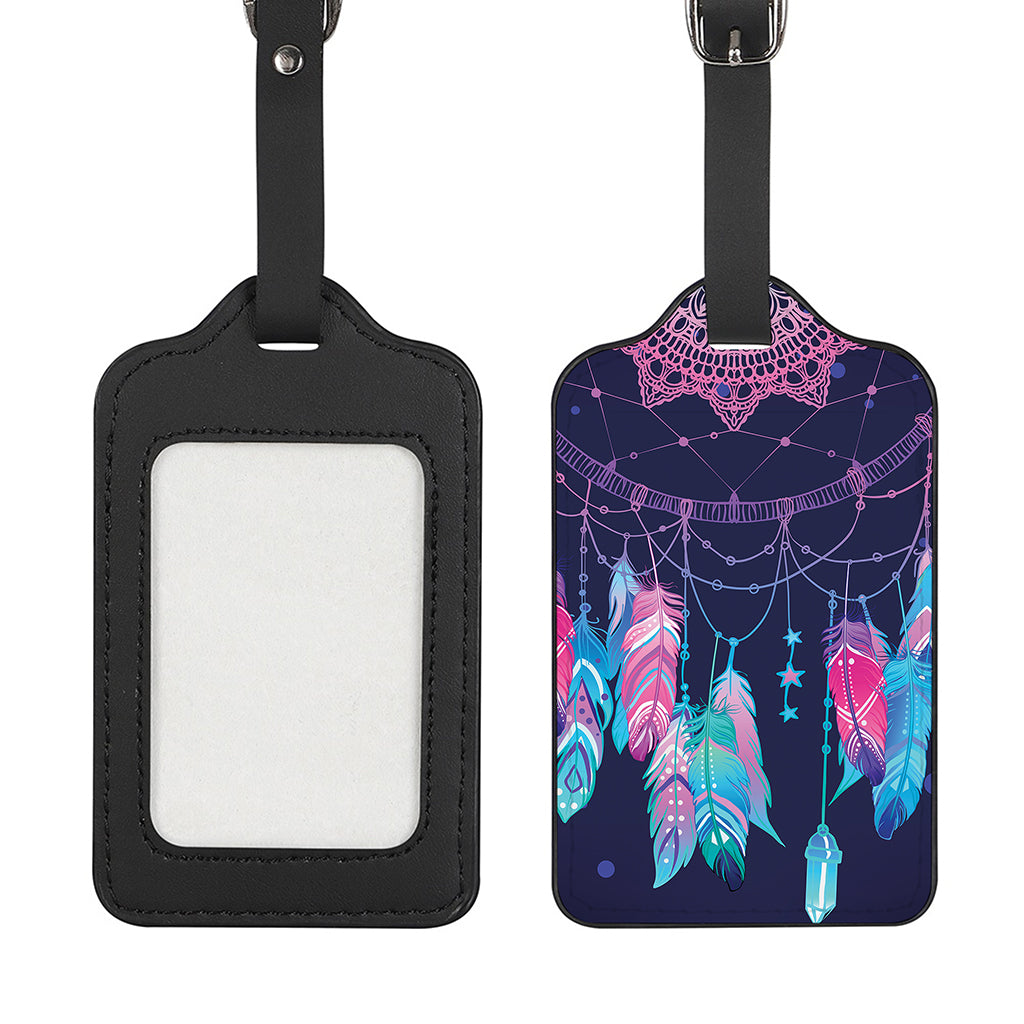 Teal And Purple Dream Catcher Print Luggage Tag