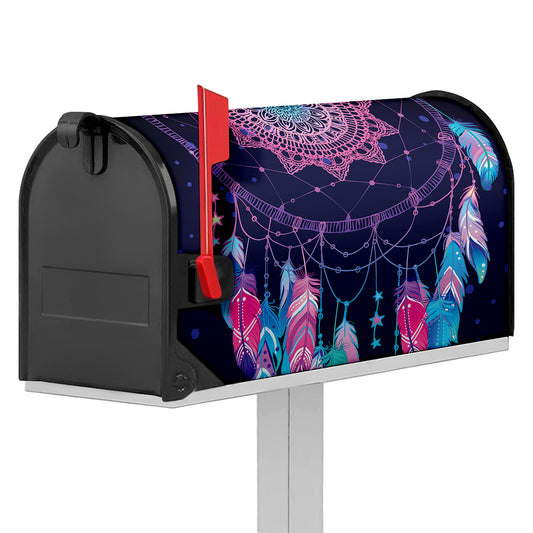 Teal And Purple Dream Catcher Print Mailbox Cover