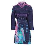 Teal And Purple Dream Catcher Print Men's Bathrobe