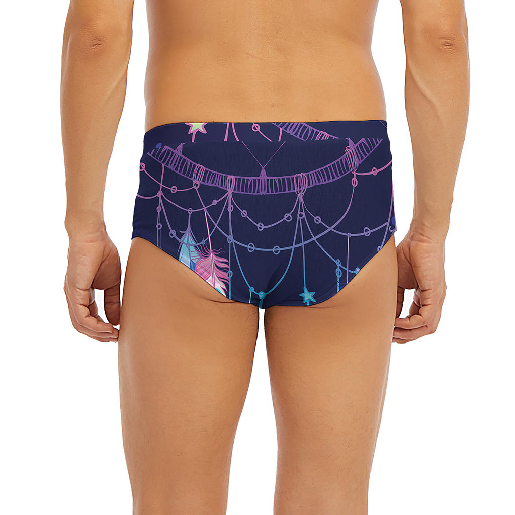 Teal And Purple Dream Catcher Print Men's Briefs