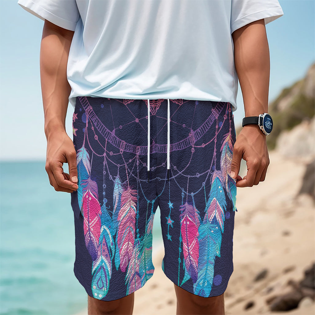 Teal And Purple Dream Catcher Print Men's Cargo Shorts