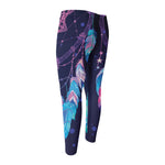 Teal And Purple Dream Catcher Print Men's Compression Pants