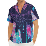 Teal And Purple Dream Catcher Print Men's Deep V-Neck Shirt