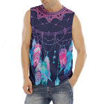 Teal And Purple Dream Catcher Print Men's Fitness Tank Top