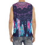 Teal And Purple Dream Catcher Print Men's Fitness Tank Top