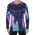 Teal And Purple Dream Catcher Print Men's Long Sleeve T-Shirt