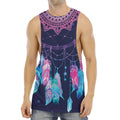 Teal And Purple Dream Catcher Print Men's Muscle Tank Top